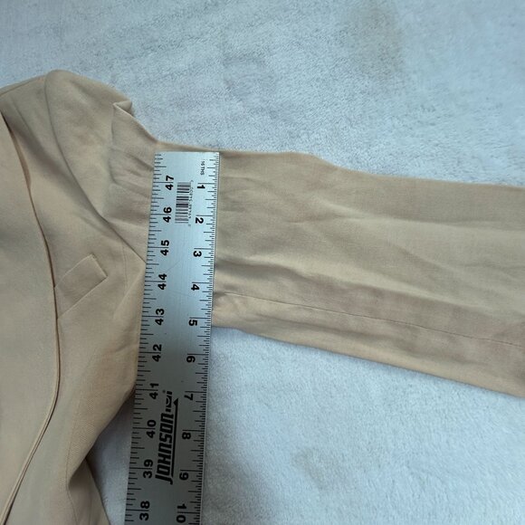 Jill Stuart Womens Beige Linen Blazer Jacket Size 8 Made In Italy - Picture 12 of 12